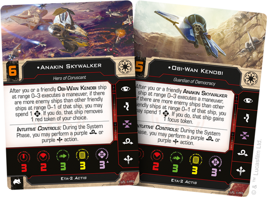 Star Wars: X-Wing (Second Edition) – Eta-2 Actis Expansion Pack cards