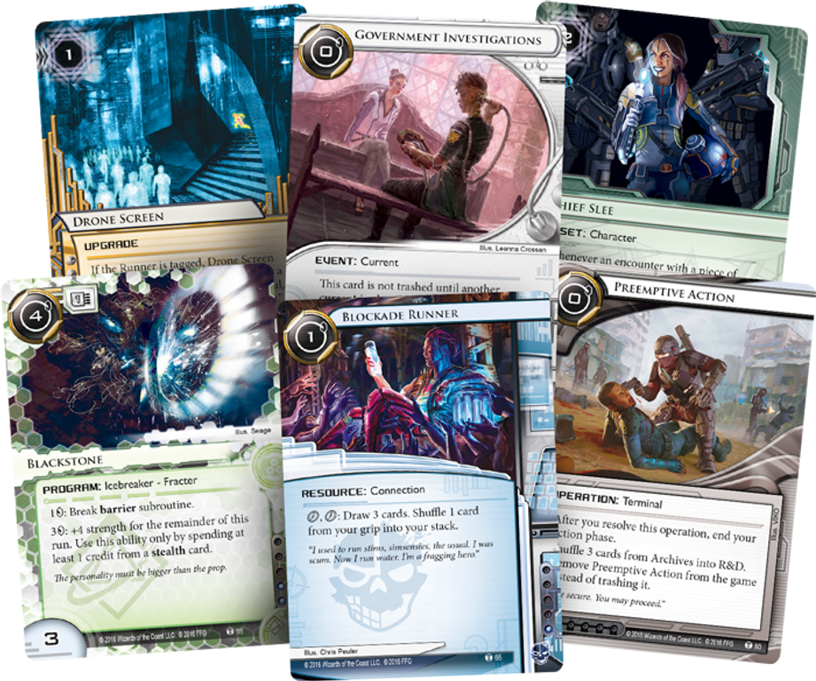 Android Netrunner : Intervention VF cartes