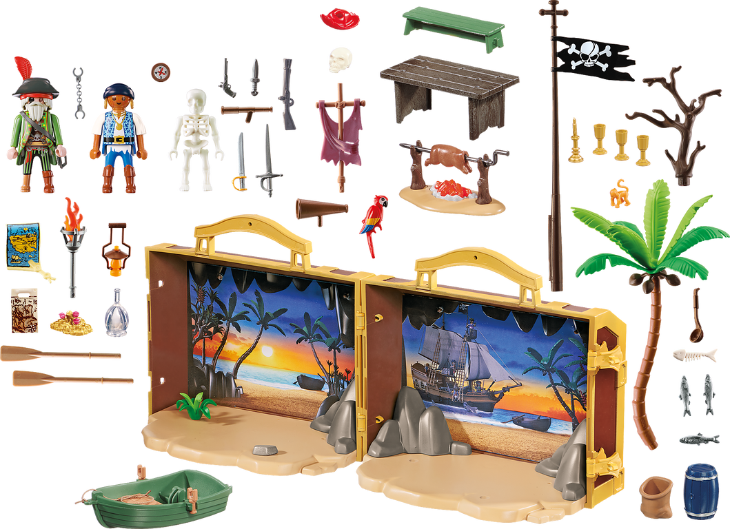 Playmobil® Pirates Take Along Pirate Island components