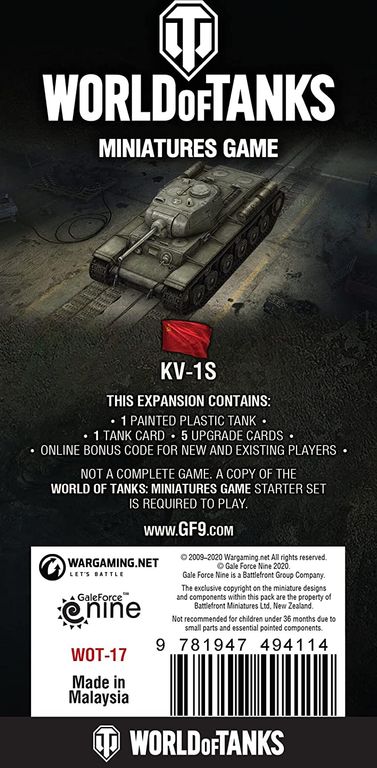 World of Tanks Miniatures Game: Soviet – KV-1S achterkant van de doos