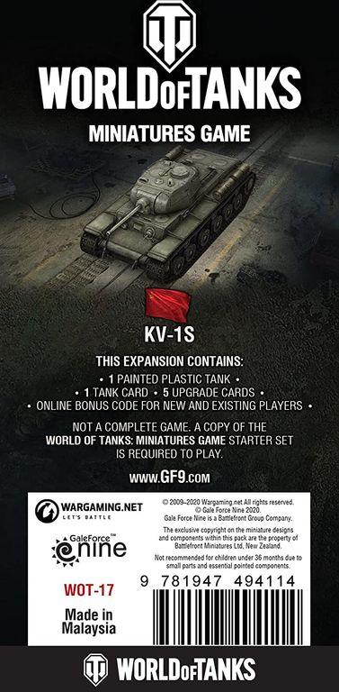 World of Tanks Miniatures Game: Soviet – KV-1S parte posterior de la caja