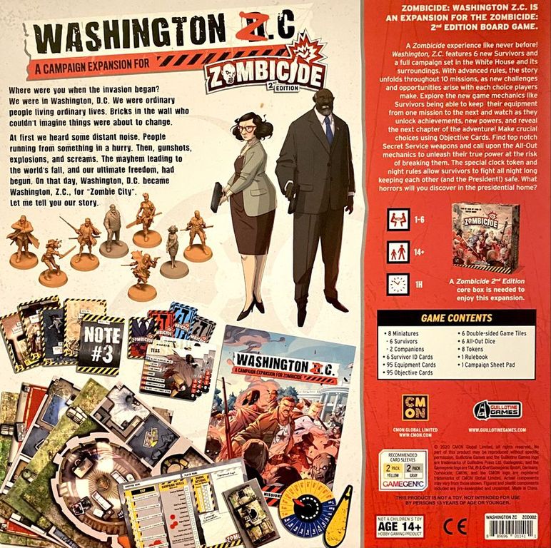 Zombicide (2nd Edition): Washington Z.C. rückseite der box