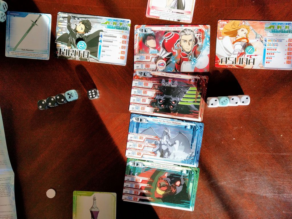 Sword Art Online Board Game: Sword of Fellows components