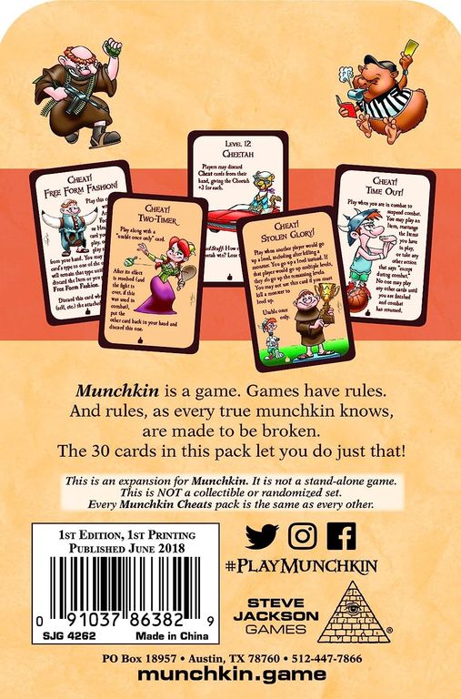 Munchkin Cheats back of the box