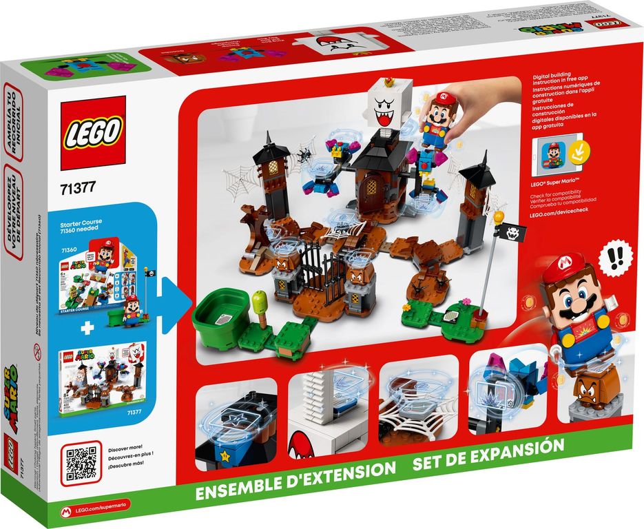 LEGO® Super Mario™ Set de Expansión: Rey Boo y el jardín encantado parte posterior de la caja