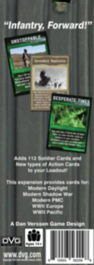 Warfighter: Multi-Era Expansion #1 – Soldiers and Action Cards parte posterior de la caja