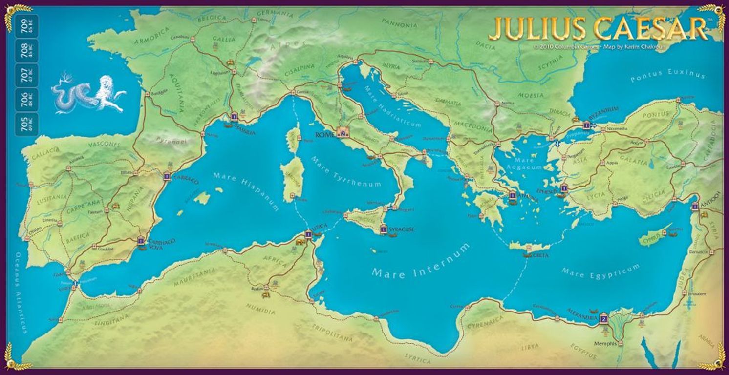 Julius Caesar: Caesar, Pompey, and the Roman Civil War game board