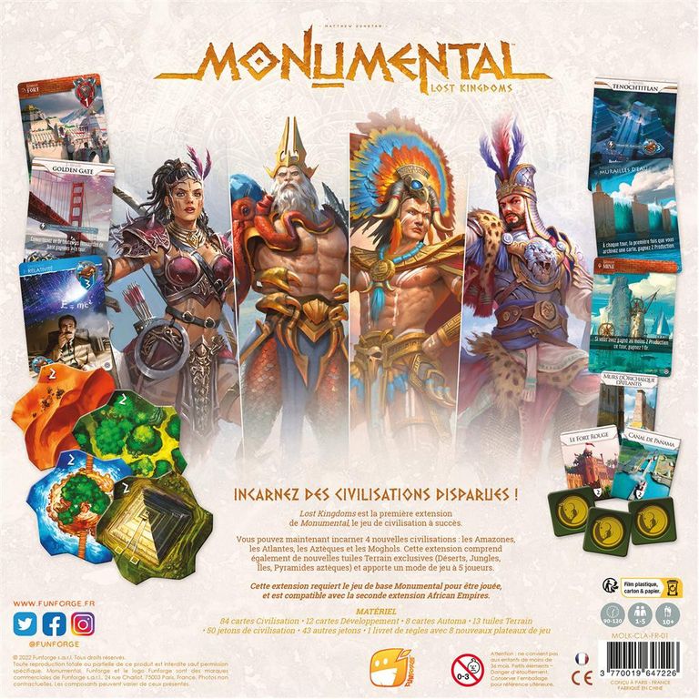 Monumental: Lost Kingdoms dos de la boîte