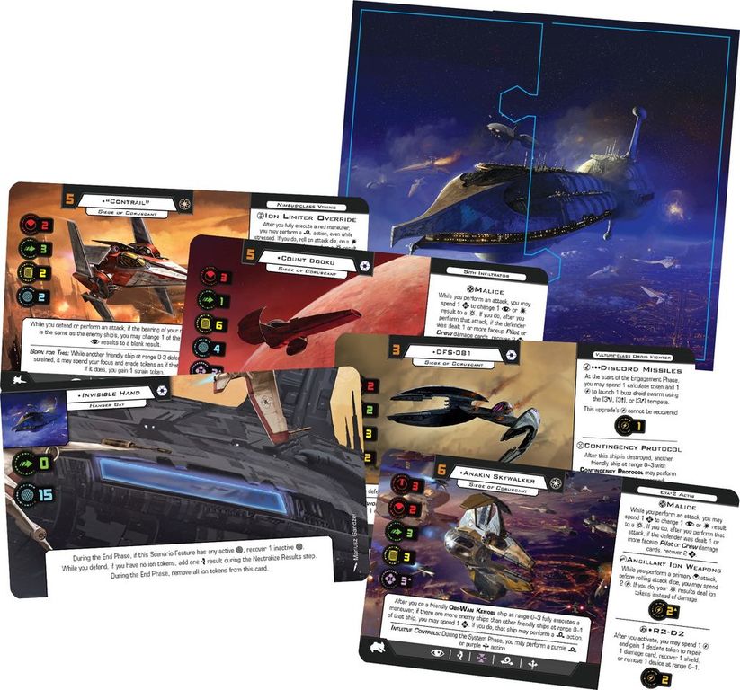 Star Wars: X-Wing (Second Edition) – Siege of Coruscant Battle Pack komponenten