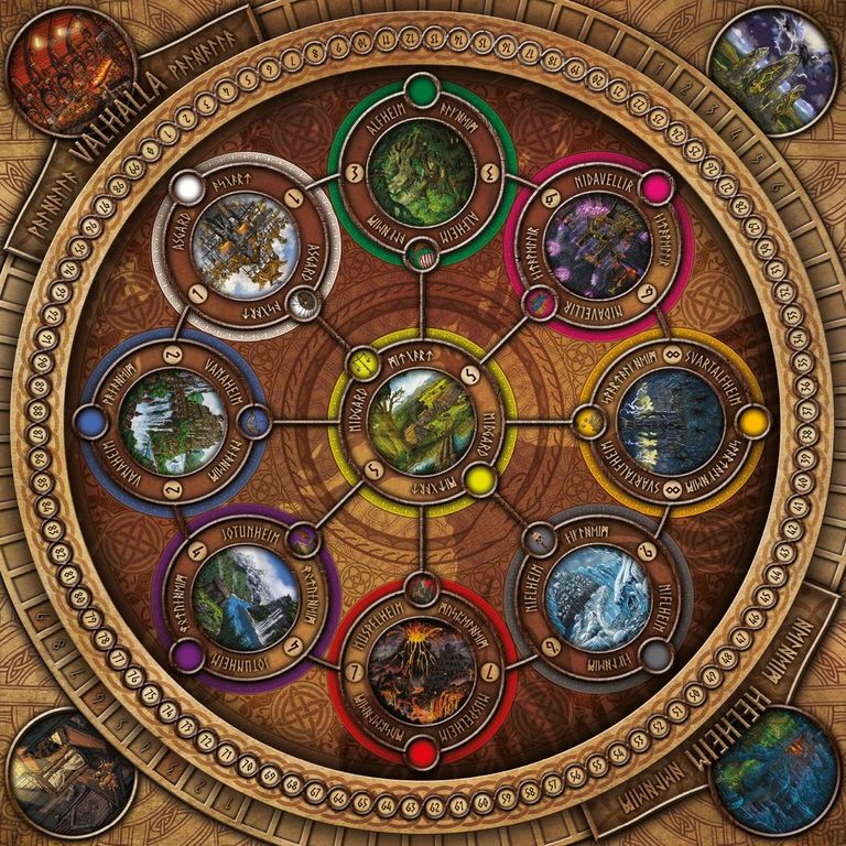 Nine Worlds game board