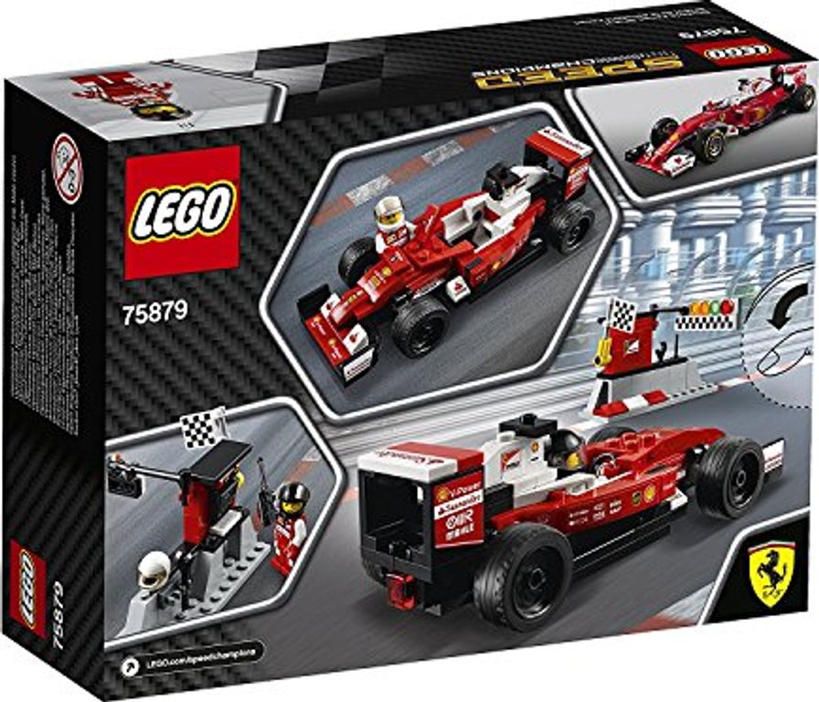 LEGO® Speed Champions SF16-H de la escudería Ferrari parte posterior de la caja