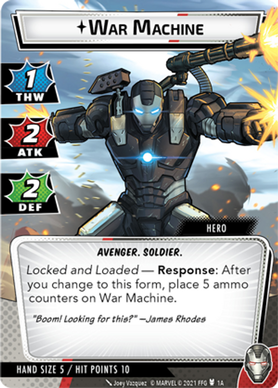 Marvel Champions: The Card Game – War Machine Hero Pack carte