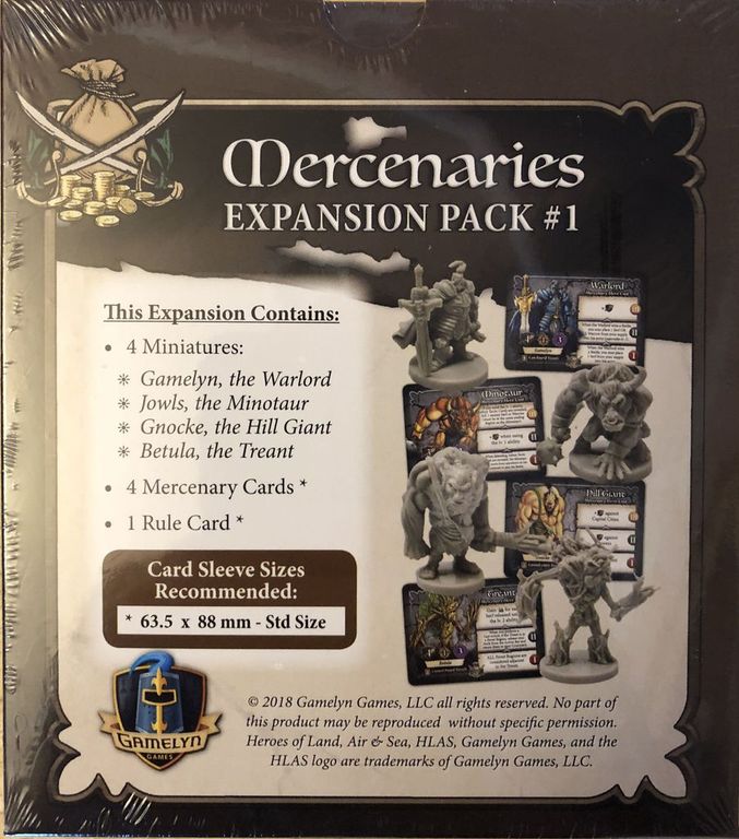 Heroes of Land, Air & Sea: Mercenaries Expansion Pack #1 rückseite der box