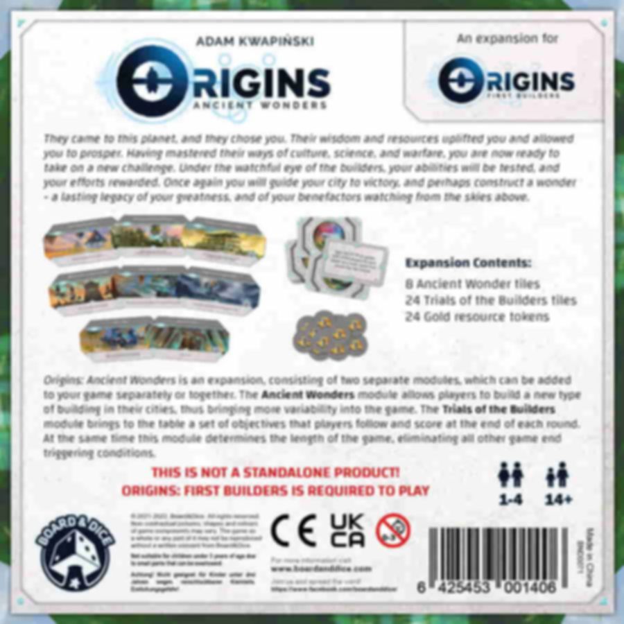 Origins: Ancient Wonders achterkant van de doos