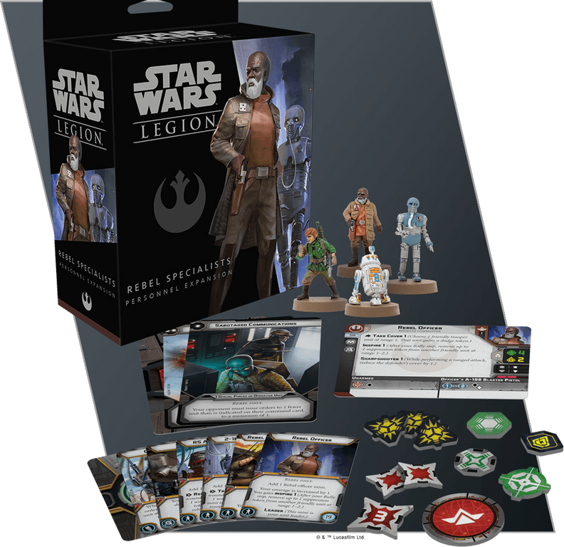 Star Wars: Legion – Rebel Specialists Personnel Expansion componenten