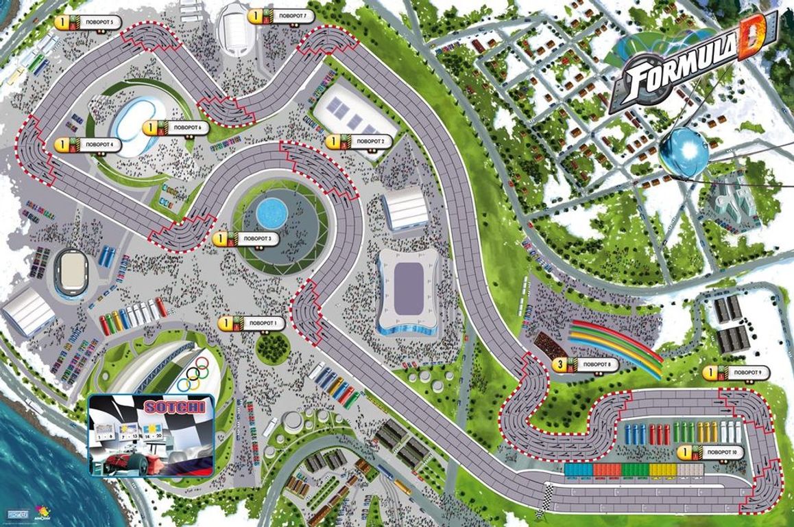 Formula D: Circuits 5 - New Jersey & Sotchi game board