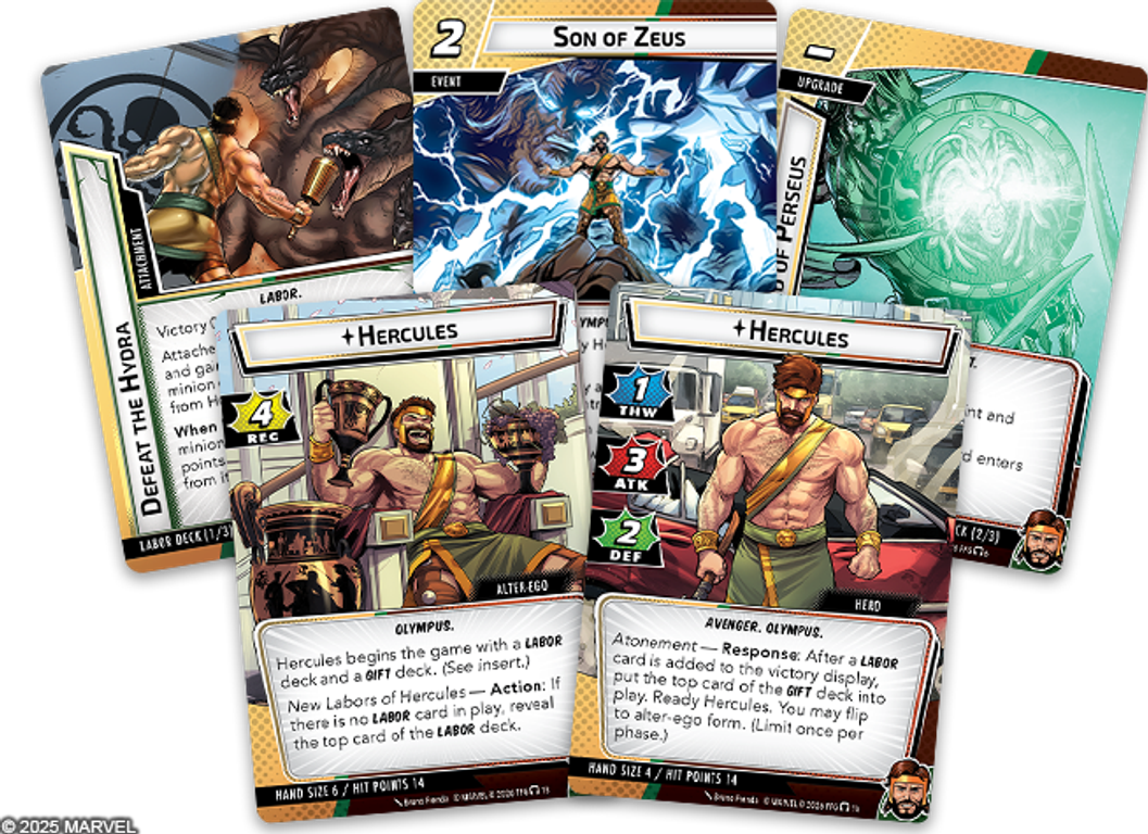 Marvel Champions: The Card Game – Hercules Hero Pack cards