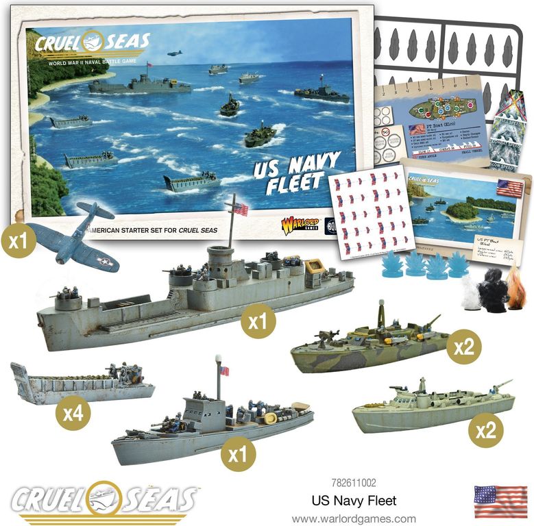 Cruel Seas: US Navy Fleet componenten