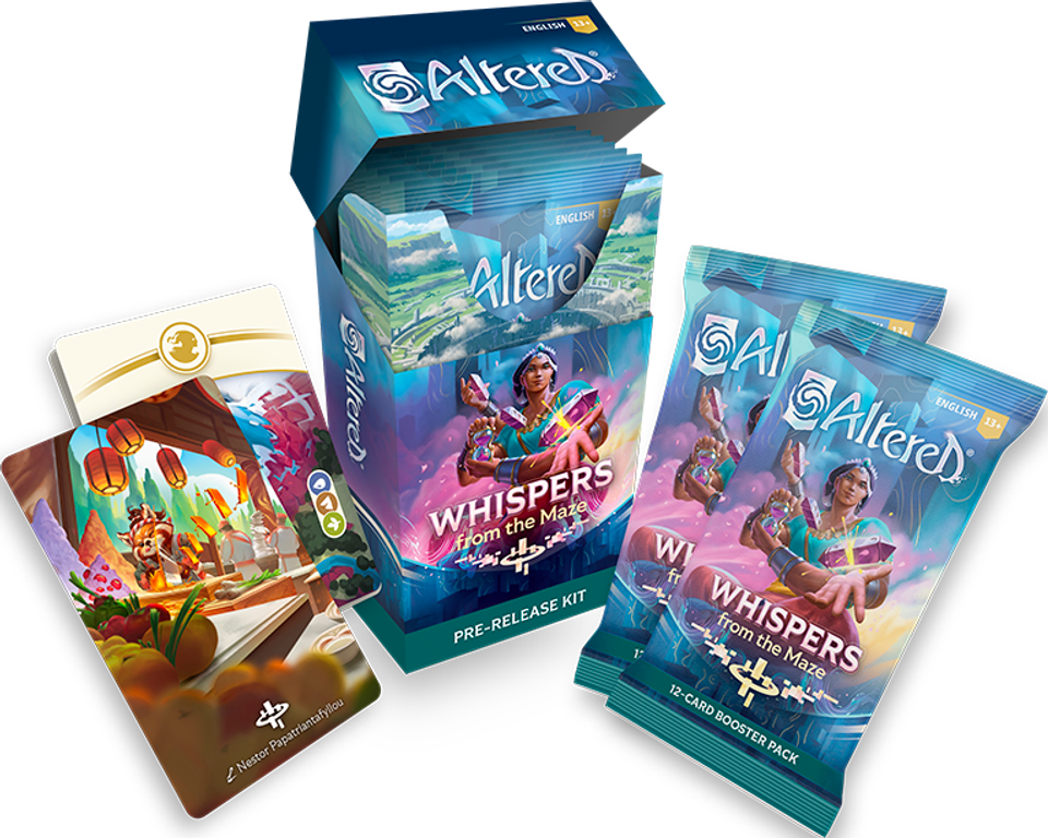 Altered TCG: Whispers from the Maze Prerelease Pack components
