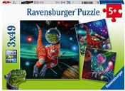 3 puzzles - Dinosaures dans l'espace