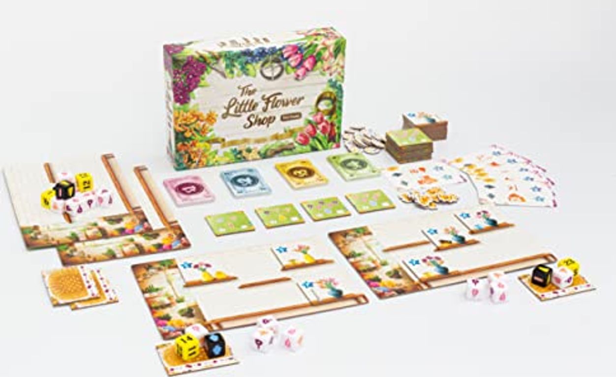 The Little Flower Shop Dice Game componenten