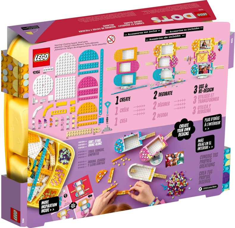 LEGO® DOTS Cadres photo et bracelet Crème glacée dos de la boîte