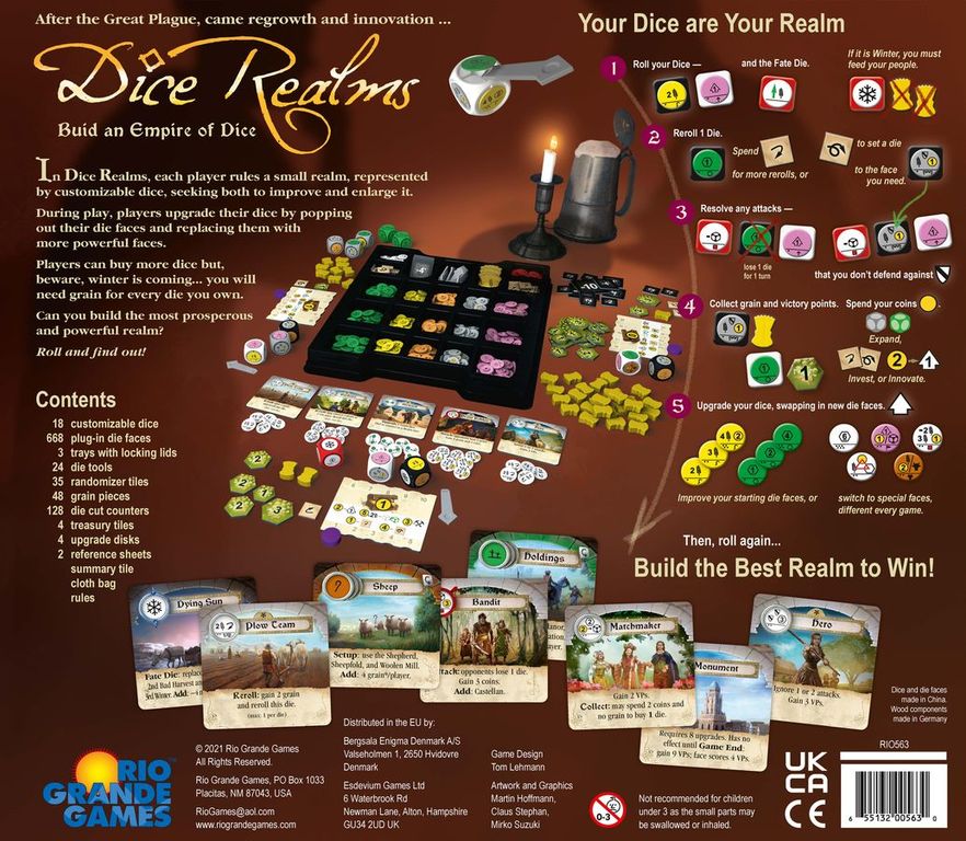 Dice Realms parte posterior de la caja