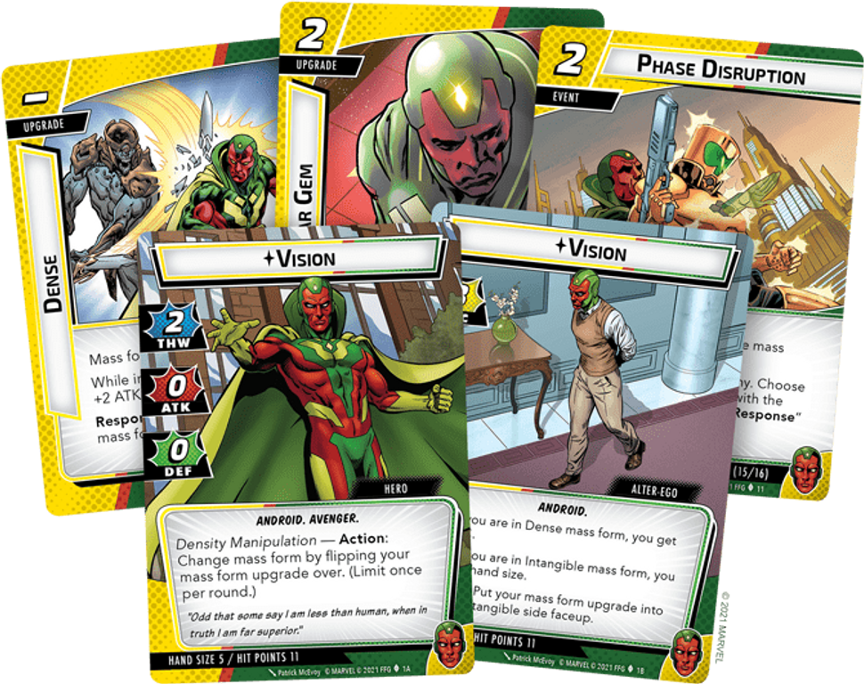 Marvel Champions: El Juego de Cartas – The Vision Pack de Héroe cartas