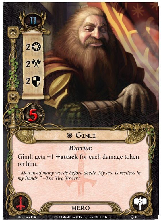 Le Seigneur des Anneaux: Le jeu de cartes Gimli carte