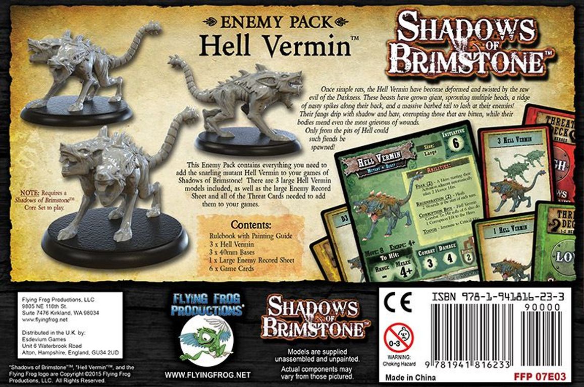 Shadows of Brimstone: Hell Vermin Enemy Pack torna a scatola