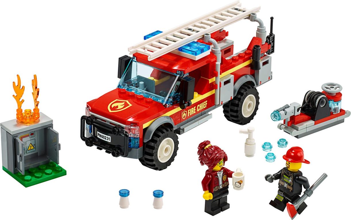 LEGO® City Reddingswagen van brandweercommandant componenten