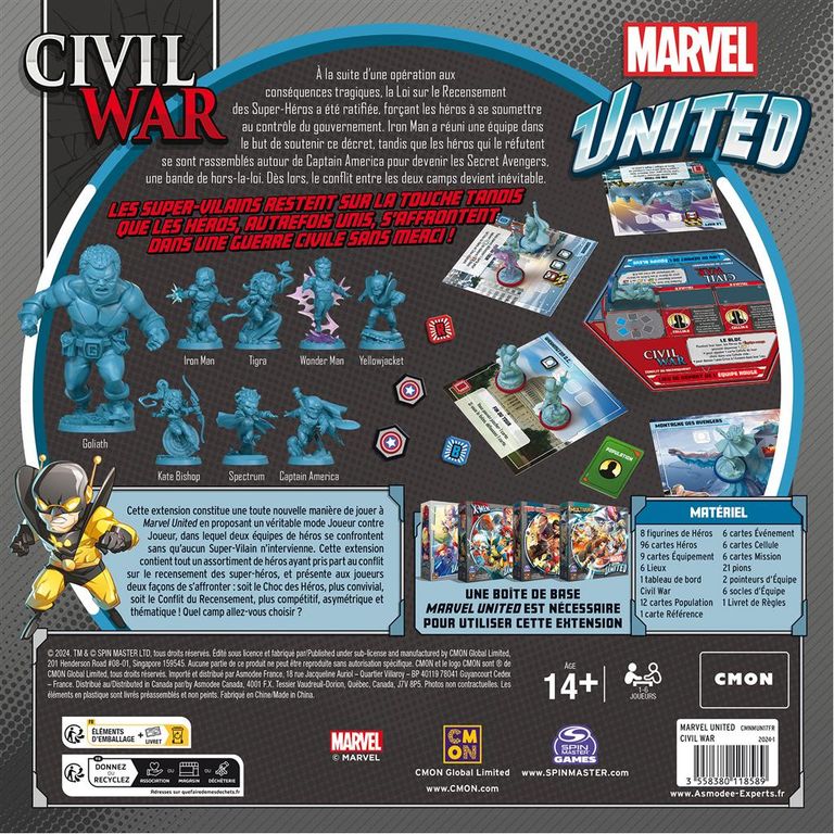 Marvel United: Civil War dos de la boîte