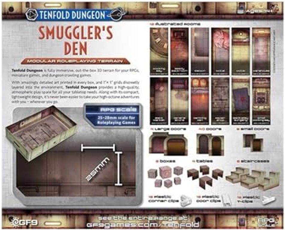 Tenfold Dungeon: Smuggler's Den achterkant van de doos