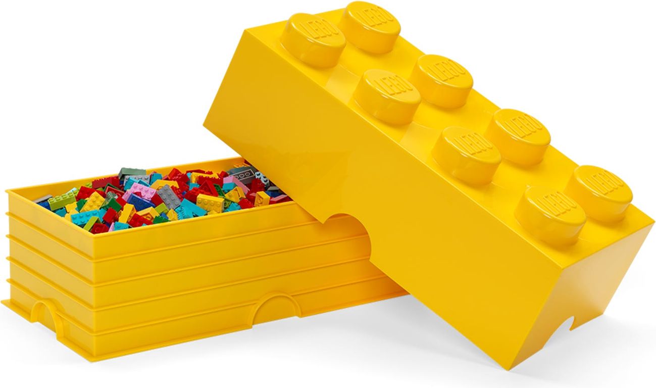 8-Stud Storage Brick – Yellow components