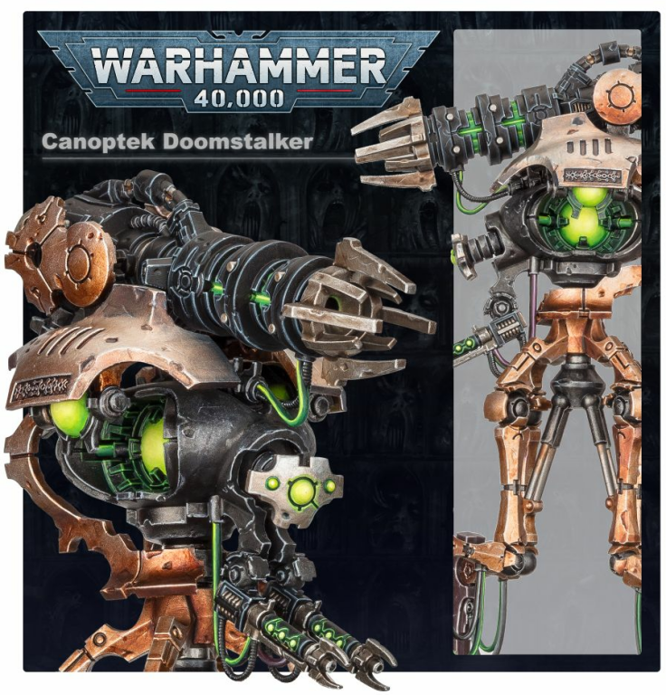 Necrons Canoptek Doomstalker achterkant van de doos