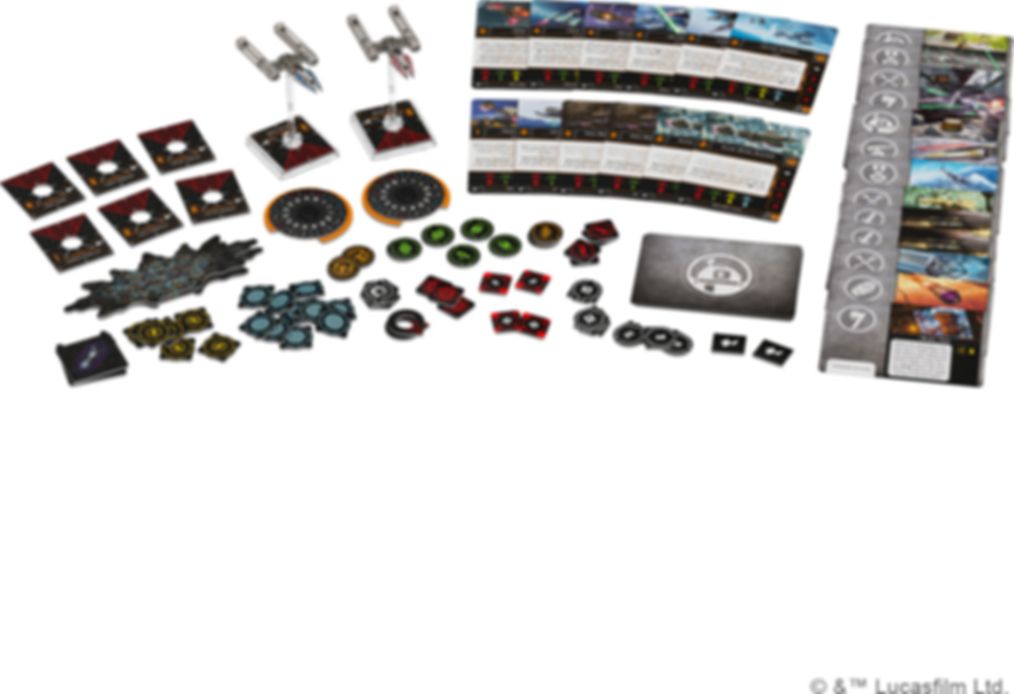 Star Wars: X-Wing (Second Edition) – BTA-NR2 Y-wing Expansion Pack components