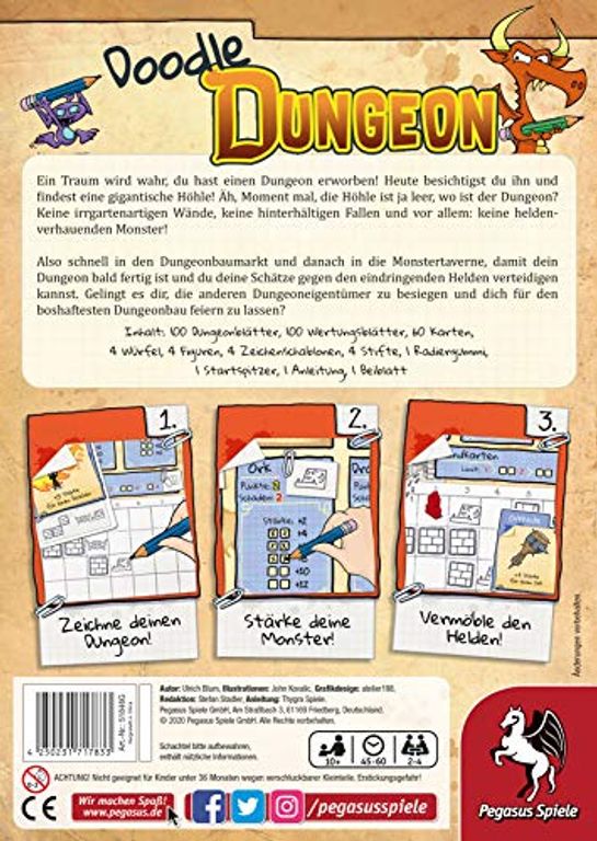 Doodle Dungeon rückseite der box