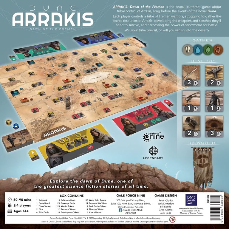 Arrakis: Dawn of the Fremen parte posterior de la caja