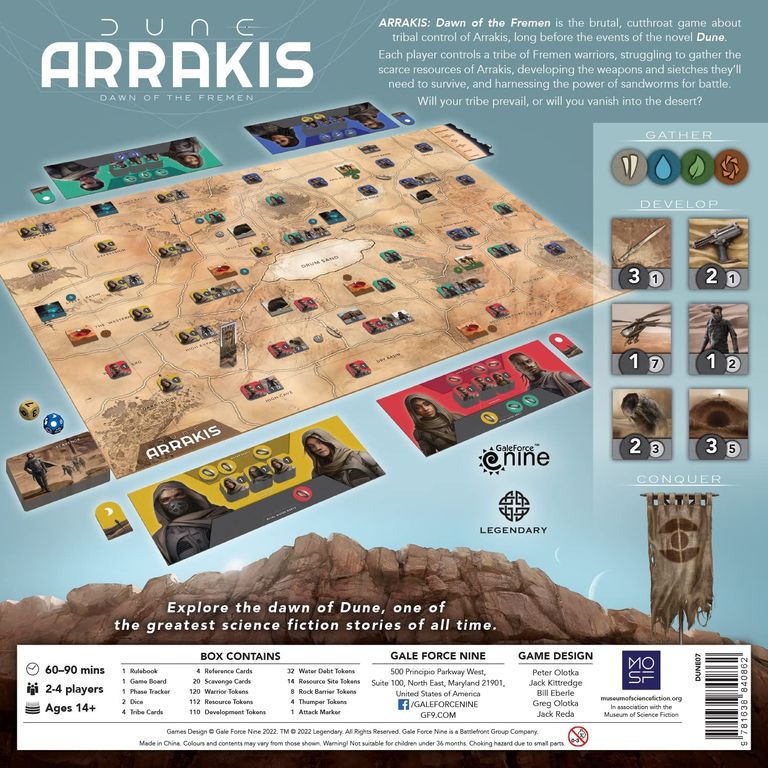 Arrakis: Dawn of the Fremen back of the box