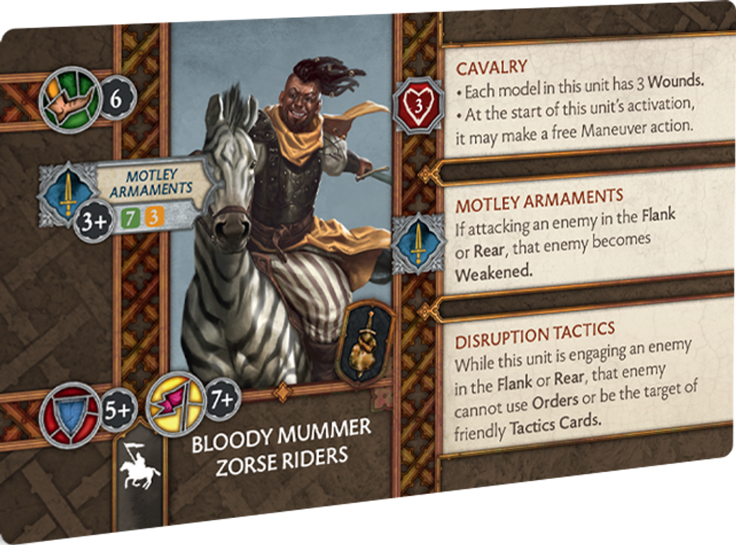 A Song of Ice & Fire: Tabletop Miniatures Game – Bloody Mummer Zorse Riders cards