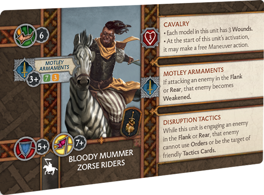 A Song of Ice & Fire: Tabletop Miniatures Game – Bloody Mummer Zorse Riders kaarten