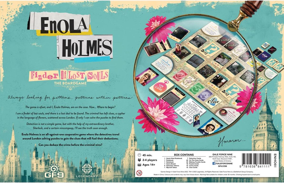 Enola Holmes: Finder of Lost Souls achterkant van de doos