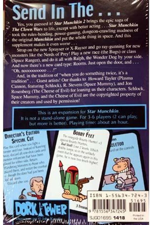 Star Munchkin 2: The Clown Wars achterkant van de doos