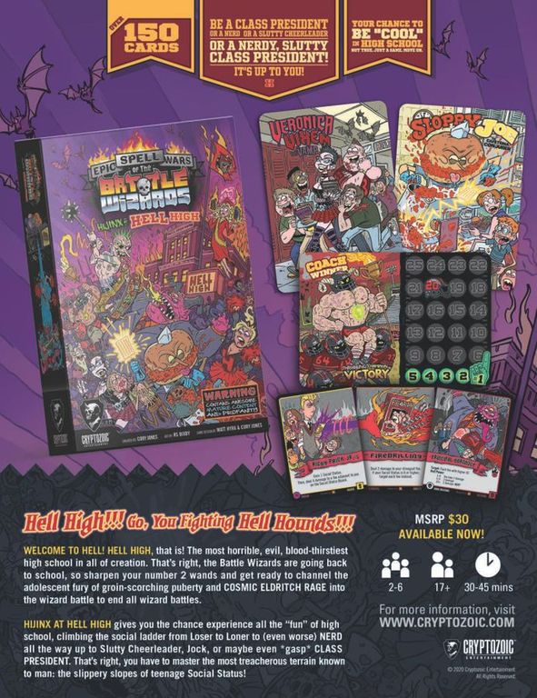 Epic Spell Wars of the Battle Wizards: Hijinx at Hell High back of the box