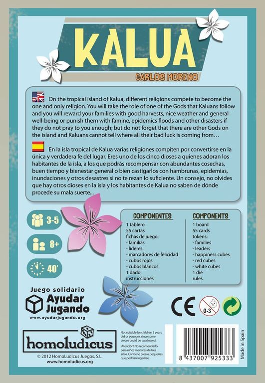 Kalua back of the box