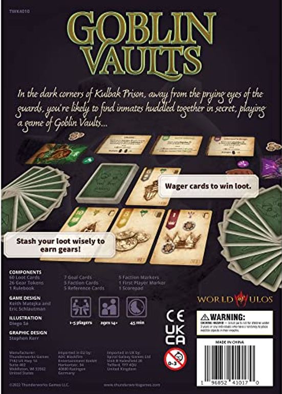 Goblin Vaults back of the box