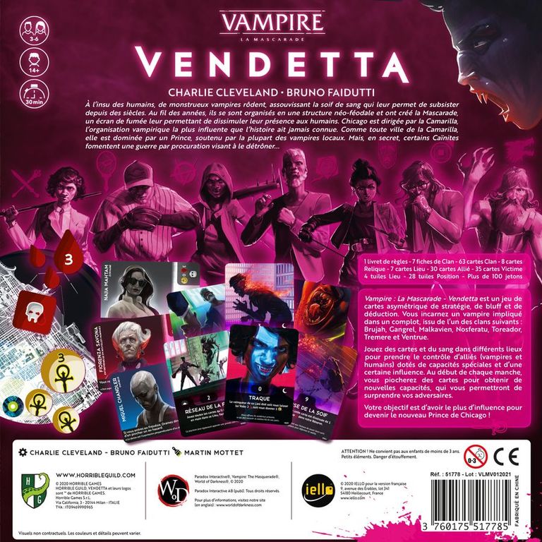 Vampire: La Mascarade – Vendetta dos de la boîte
