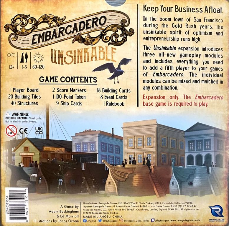 Embarcadero: Unsinkable Expansion parte posterior de la caja