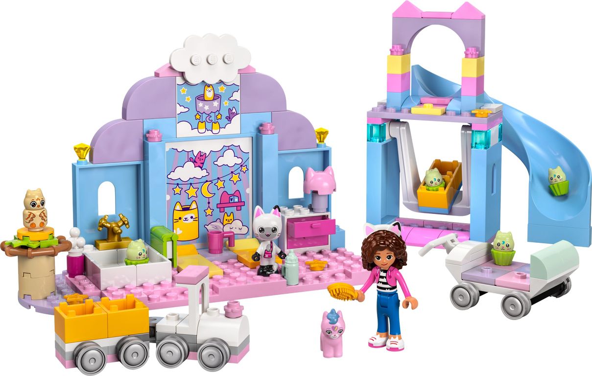 LEGO® Gabby's Dollhouse Asilo gatto-orecchio di Gabby componenti