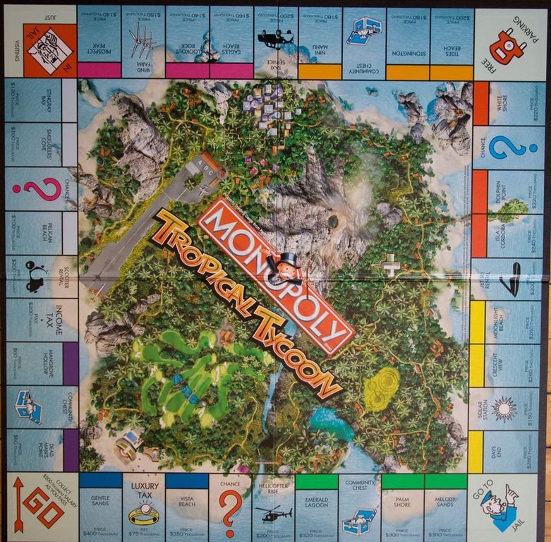 Monopoly: Tropical Tycoon game board